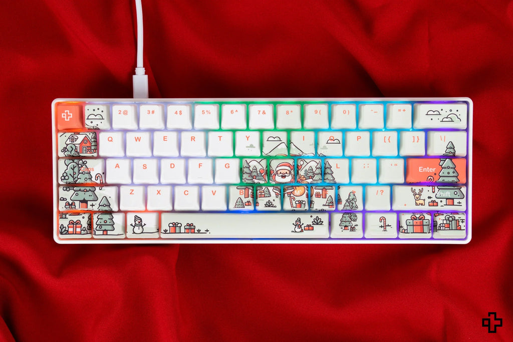 QwertyKey Santa – karácsonyi mechanikus gamer billentyűzet, hot-swap