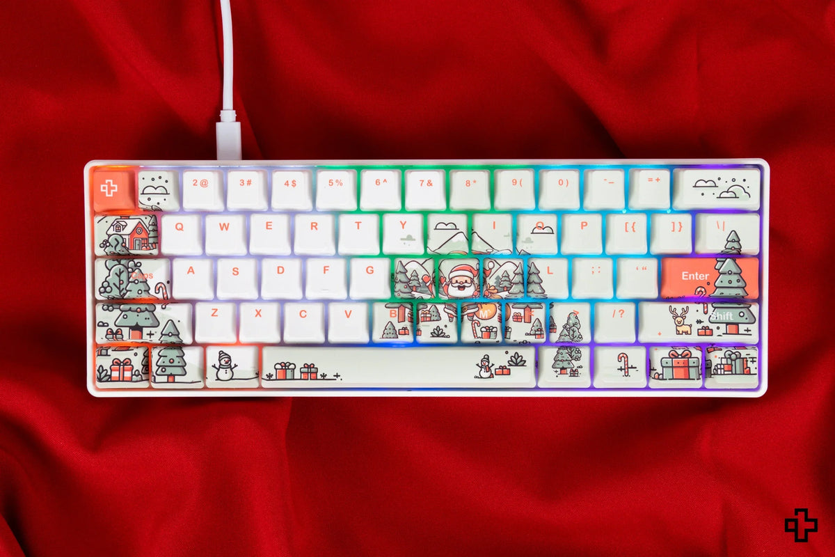 QwertyKey Santa – karácsonyi mechanikus gamer billentyűzet, hot-swap