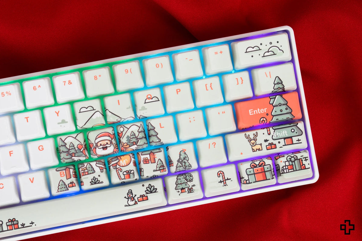 QwertyKey Santa – karácsonyi mechanikus gamer billentyűzet, hot-swap